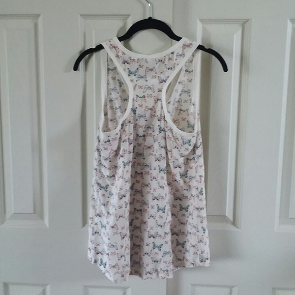 Joie Silk Racerback Tank Top With Butterflies - Picture 2 of 7